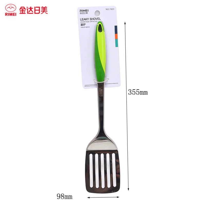 Picture of Stir-frying spatula long handle wooden rice spatula stainless steel thickened frying spatula household kitchen utensils wholesale