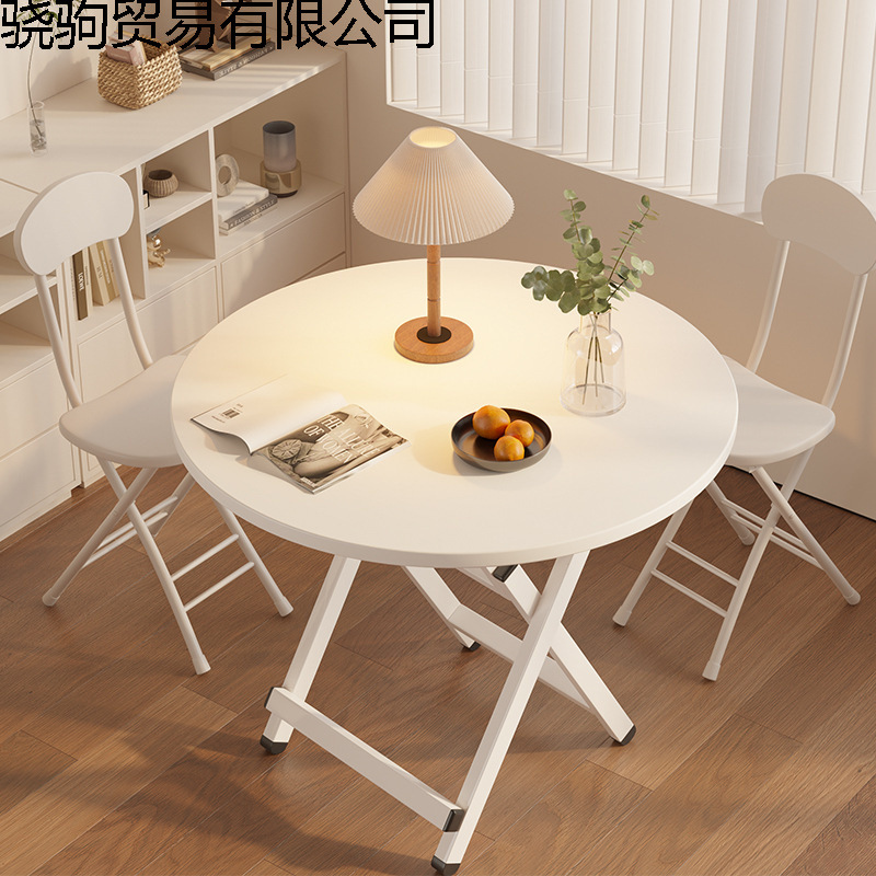 Table, folding dining table, simple round table, portable stall table, rental house, outdoor stall, dining table, small household type
