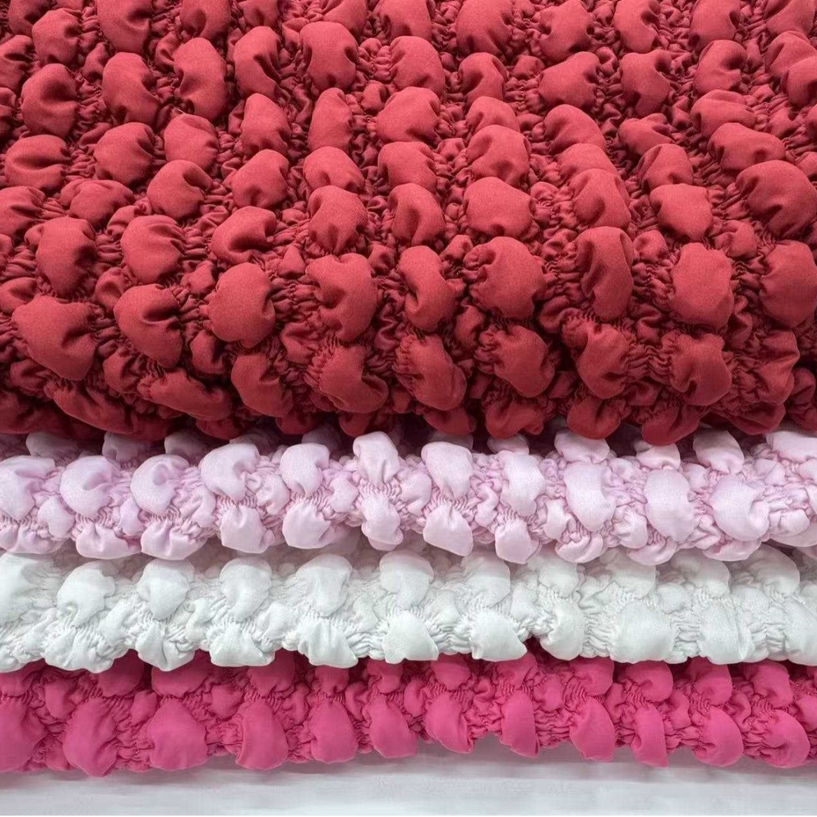 Chunya spun cotton-padded bubble circle cotton quilt embroidery 3D cloud fabric PU leather padded bag cushion fabric