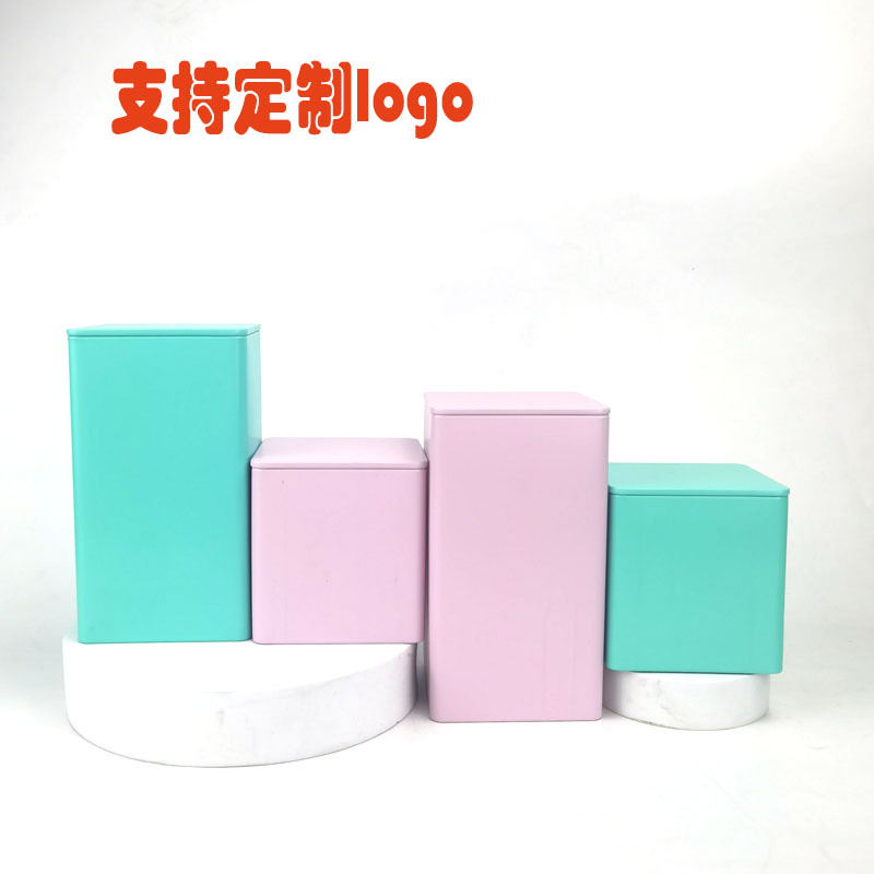 Tea Tin Box Pink Frosted Tinplate White Tea Rock Tea Black Tea Green Tea Small Tin Box Empty Box