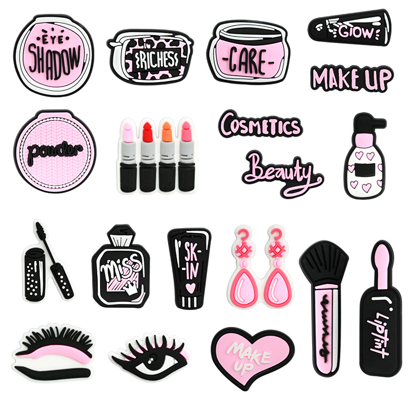 Cartoon cosmetics series decorative hole shoes buckle DIY decorative buckle pvc hole beach bag cross-border in stock wholesale