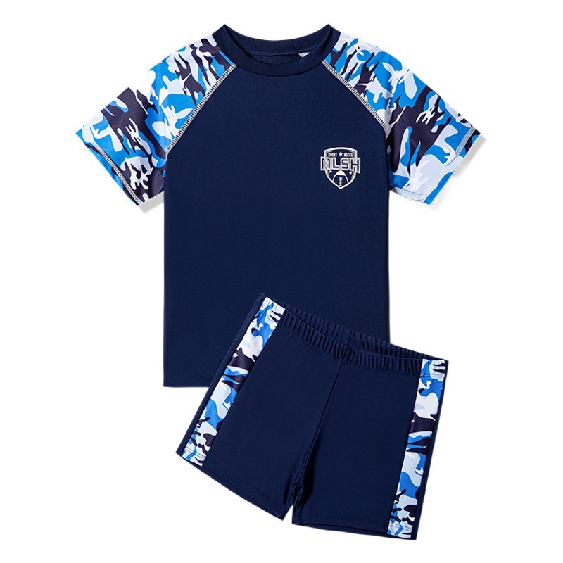 Boys' Swimsuit Student Swimming Training suit Swimsuit Fresh Fashion Camouflage Split Swimsuit Hot Spring Swimsuit Trunks