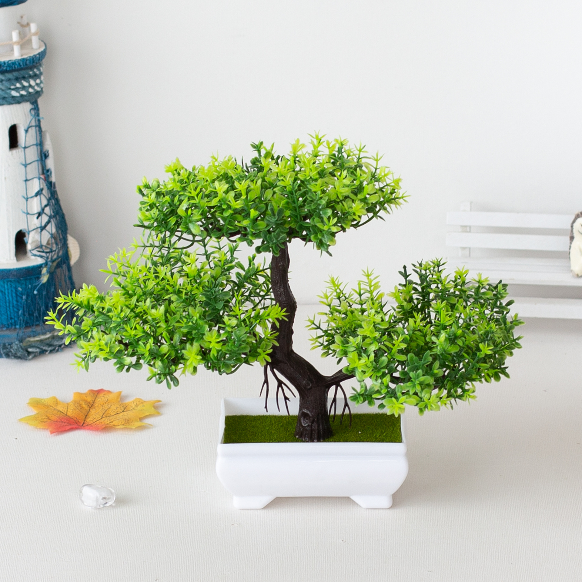 Picture of Factory direct three-pronged small green pine simulation plant home decoration ornaments bonsai bonsai