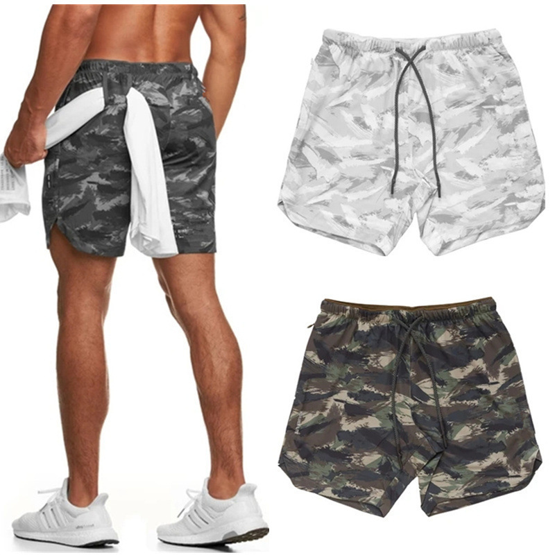 Crazy Muscle Camouflage Shorts Men's Fitness Loose Pants Casual Quick Dry Beach Pants Running Sports Pants