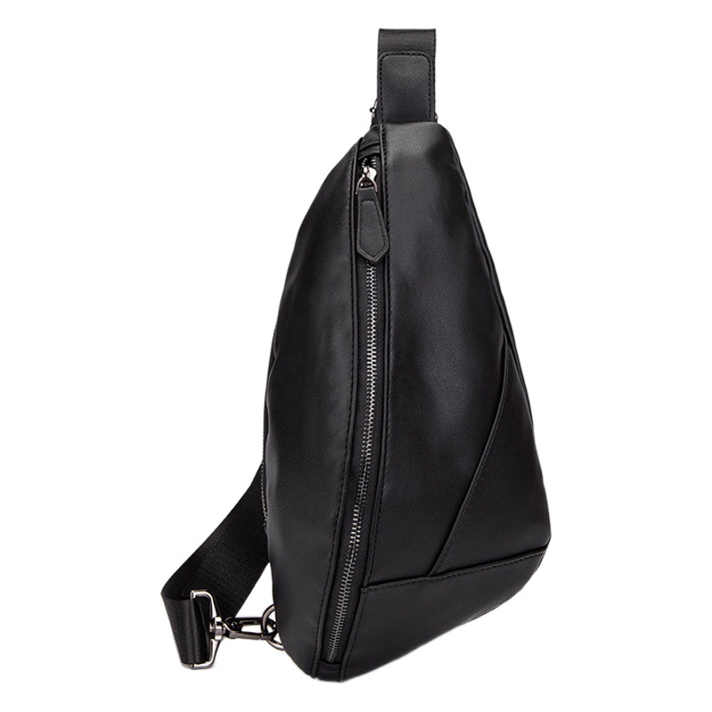 2025 New Chest Bag Men's Retro Trendy Shoulder Crossbody Bag Casual Patchwork Small Backpack Soft Leather Bag Dropshipping