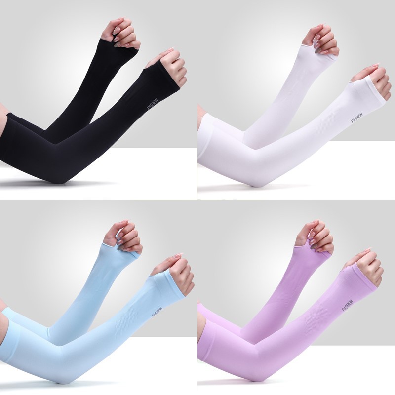 Picture of Summer Unisex Outdoor Cycling Thin Sun Protection Ice Sleeves Women's Arm Guards Anti-Uv Ice Silk Sleeves Simple Wholesale