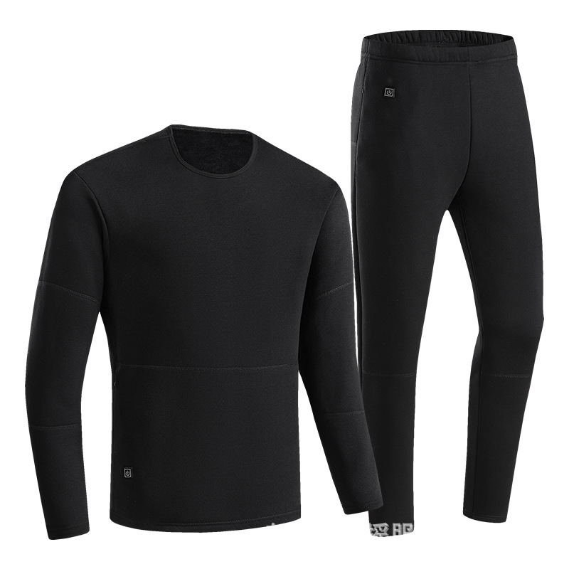 Picture of Hot smart zone 22 heating thermal underwear men's autumn clothes long pants USB charging solid color thickened cold-proof suit women