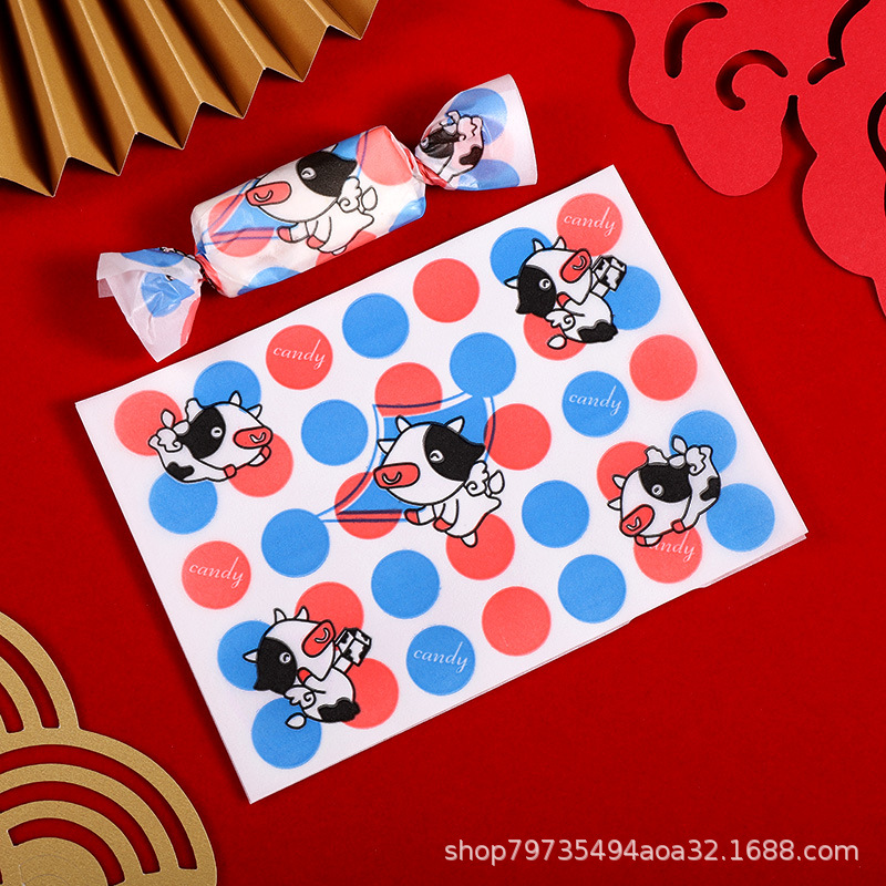 Picture of Nougat Wrapping Paper 100 Baking Handmade Cute Candy Paper Silicone Paper Self-sealing New Year's Sugar Paper Bag