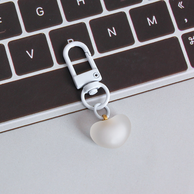 Picture of ins style AB color love beads keychain pendant diamond-shaped cut hanging hole door buckle girl's heart bag bag hanging jewelry