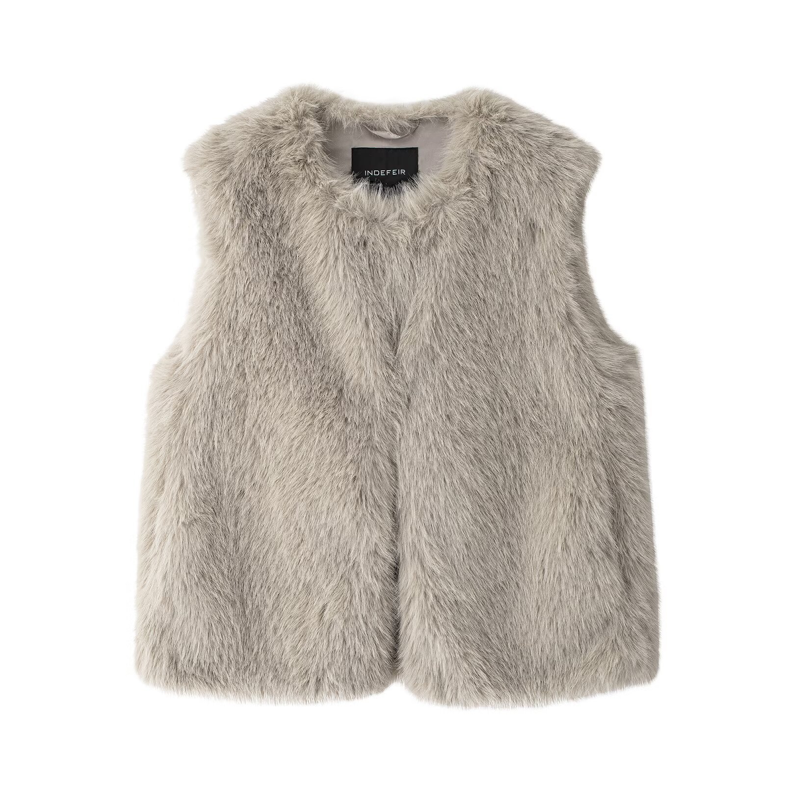 Picture of Winter Women's Niche Faux Fur Sleeveless Crewneck Vest 2024 European and American Fashion Warm Wool Vest