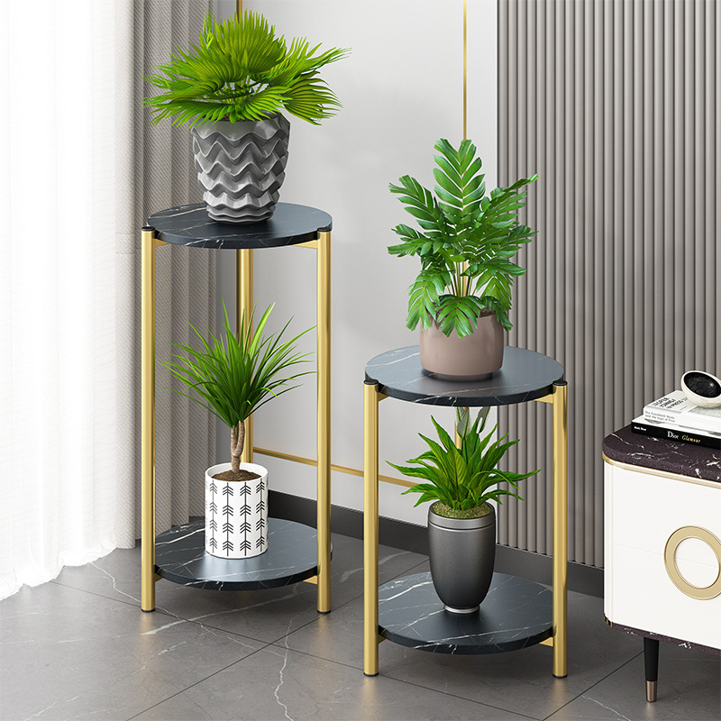 Flower shelf living room floor-standing shelf TV cabinet ornament balcony flower pot pothos 2025 new light luxury flower stand