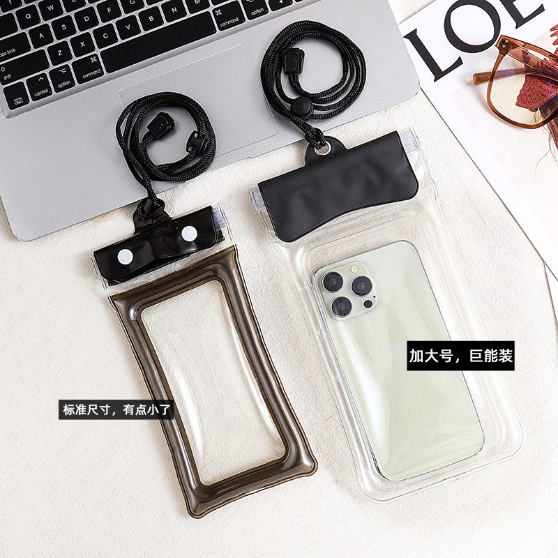 Picture of Three-fold mobile phone waterproof bag airbag bag Velcro touch screen swimming hot spring sealing strip waterproof neck wholesale