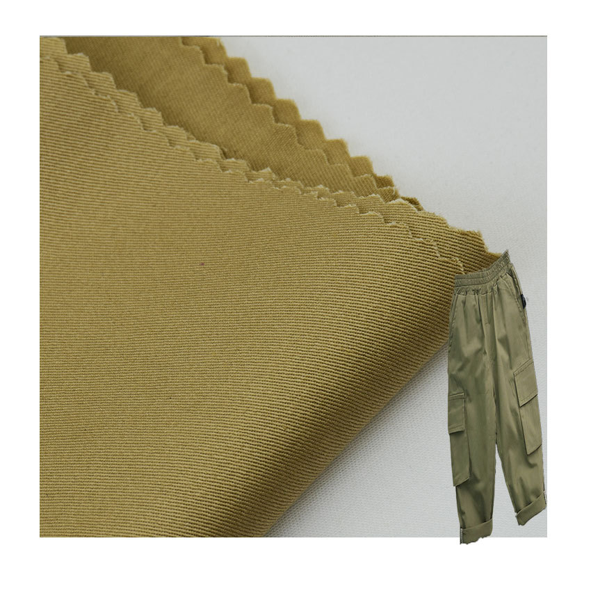 Woven pure cotton four-sided stretch twill fabric, high elasticity breathable sweat-wicking for spring, summer, autumn, work pants / casual pants fabric