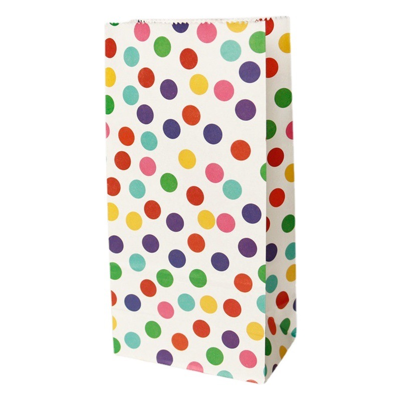 Picture of Rainbow Dot Stripe Candy Bag Party Decoration Accompanying Gift Bag DIY Baking Packaging Paper Bag 1 Price