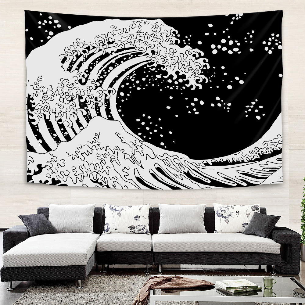 Picture of Internet Celebrity Background Cloth Ins Style Ukiyo-e Wall Cloth Tapestry Bedroom Room Decoration Background Wall Bedside Hanging Cloth