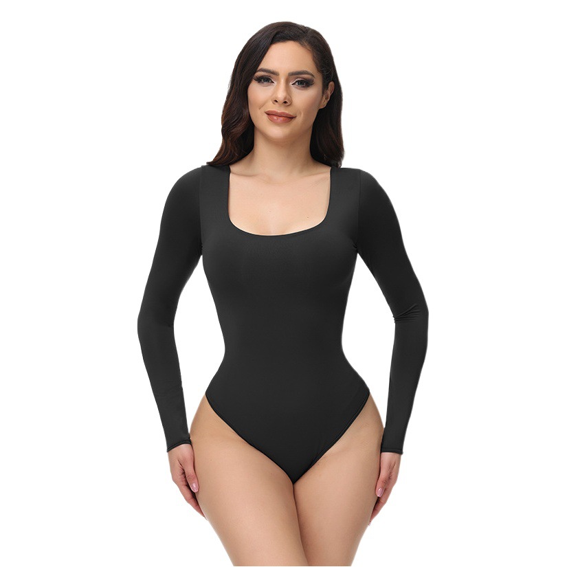 Cross-border Hot Sale Thin Non-trace Body Shaping Suit Naked Body-length Suit Women's Underwear Dancing Suit Training Suit