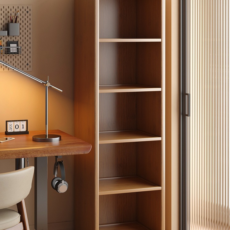 Bookshelf Storage Rack Floor-Standing Bookcase Simple Living Room Integrated Wall-Mounted Small Side Cabinet Storage Narrow Cabinet Corner Storage Cabinet