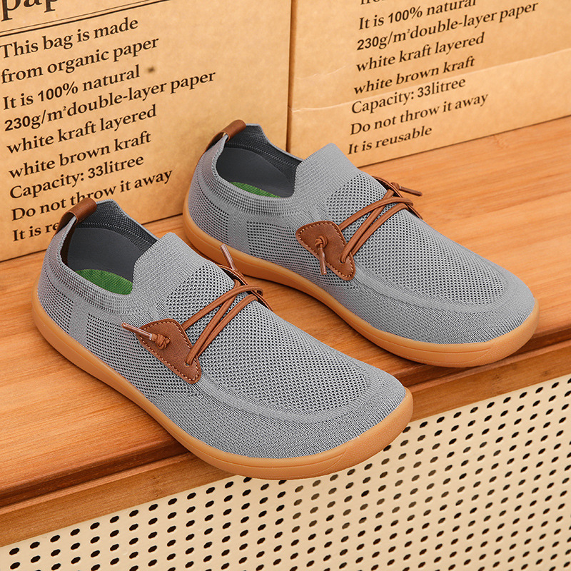 Cross-Border Popular Wide-Last Sports Trendy Shoes, Outdoor Fly-Knit Shoes, Mesh Slip-On Slip-Ons, Fashionable Breathable Casual Shoes