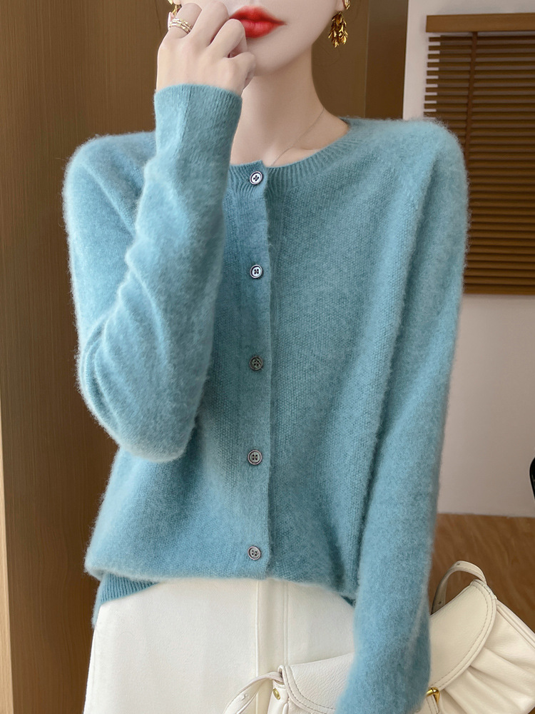 Picture of Wool Cardigan Women's Autumn and Winter New Loose Knitted Sweater First-Line Garment Solid Color Sweater High-end Atmospheric Coat Top