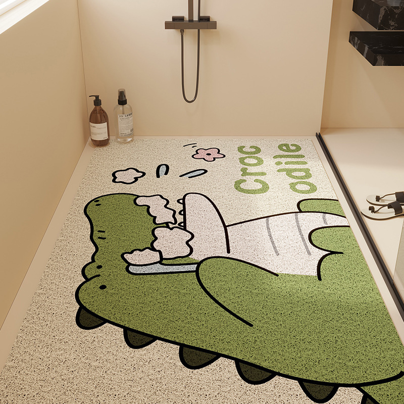 Cartoon cute shower room water control hollow silk ring foot mat toilet full shop wear-resistant non-slip tailable floor mat