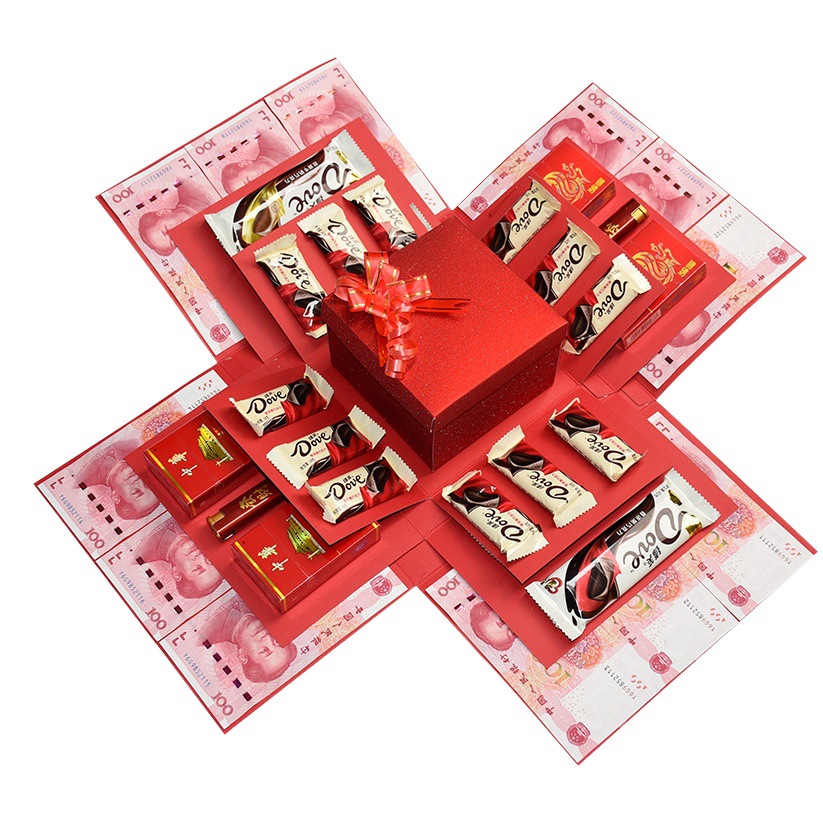 Internet Celebrity Surprise Explosion Box Birthday Gift Box Copy Money Box for Old in-laws, Male Girlfriend, Children Creative Gifts