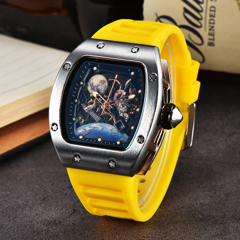 Picture of Factory wholesale foreign trade new barrel-shaped space astronaut luminous hollow tourbillon fashion men's wrist watch