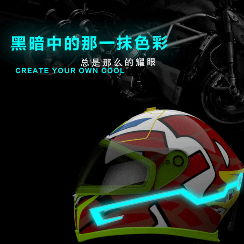 Picture of Motorcycle Helmet Cold Light Strip Helmet Decoration Adhesive Light Strip