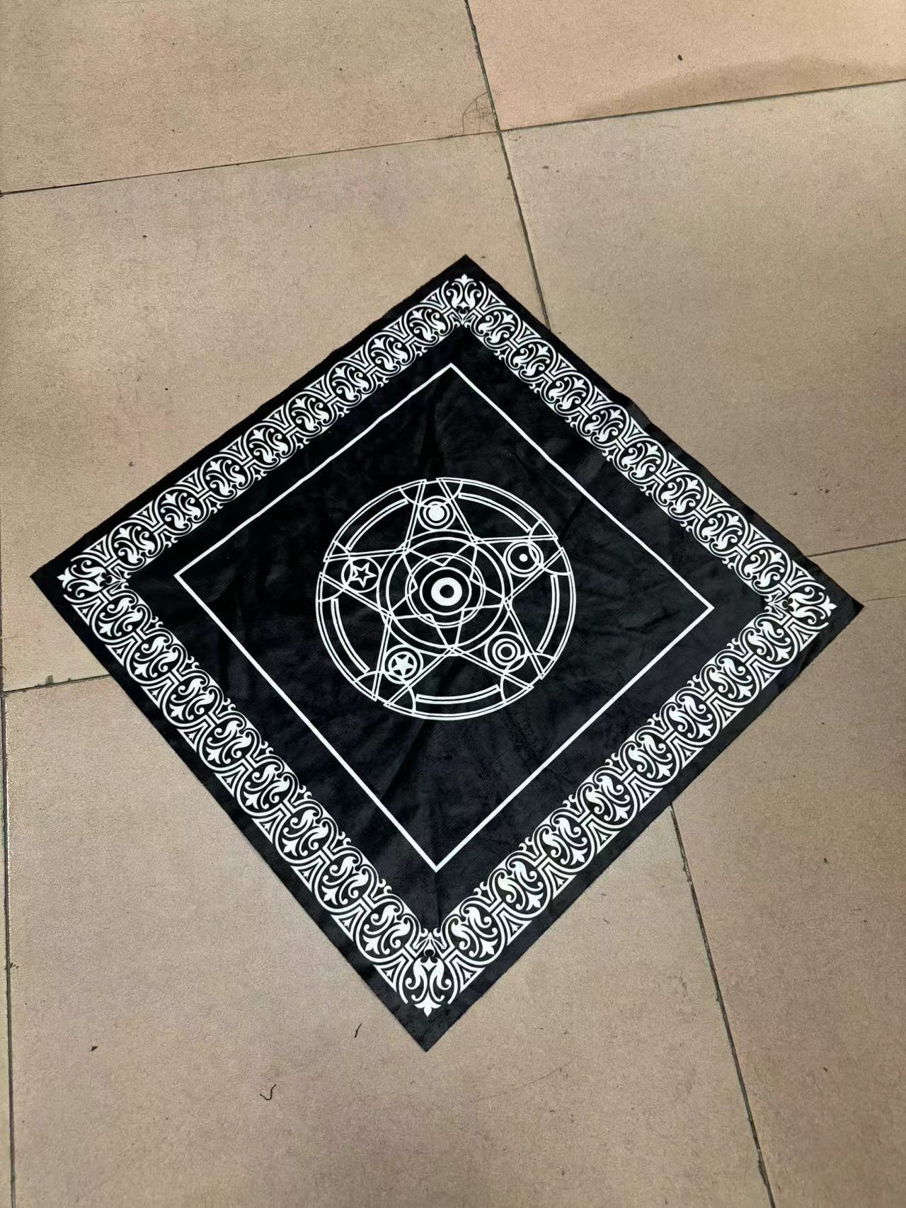Picture of Wholesale Tarot Card Tablecloth Black Velvet Digital Printed Table Card Game Card