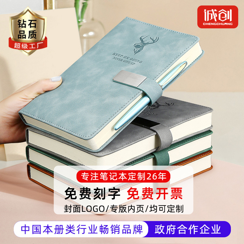Picture of High-Looking A5 Notebook Imitation Leather Hand Ledger Thickeneded Conference B5 Simple Business Notepad Custom Logo