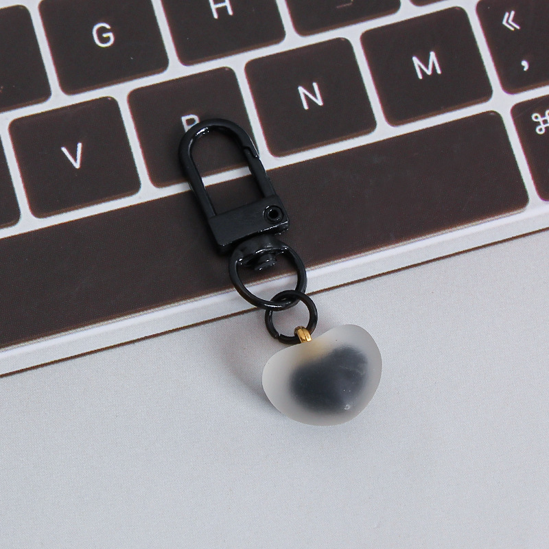 Picture of ins style AB color love beads keychain pendant diamond-shaped cut hanging hole door buckle girl's heart bag bag hanging jewelry