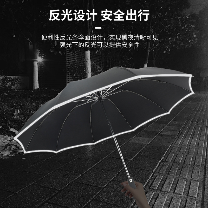 Picture of Fully Automatic Foldableing High-End Umbrella for Women, High-End, Sunny and Rainy Dual-Use Umbrella, Reverse Umbrella That Can Be Rotated with Logo