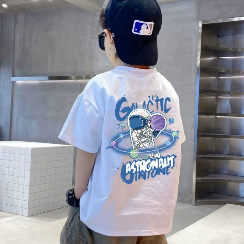 Picture of Boys' Summer T-shirt Short-sleeved 2023 New Fashionable Medium and Large Children's Breathable Thin All-match Loose Half-sleeved Top