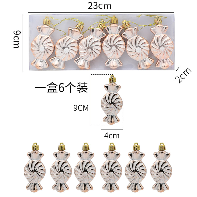 Picture of Cross-border wholesale new Christmas decoration candy Christmas tree decoration pendant Christmas ball painted Christmas gift