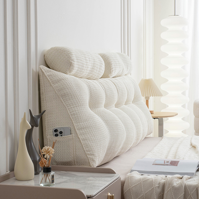 Light Luxury Style Thickened Bedside Double Soft Bag Cushion Bedroom Detachable and Washable Bedside Large Backrest Sofa Waist Cushion