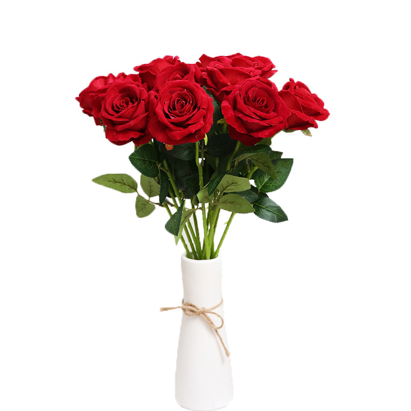 Picture of Cross-Border Supply Velvet Rose Home Decoration Wedding Bouquet Gothic Halloween Black Rose Simulated Rose