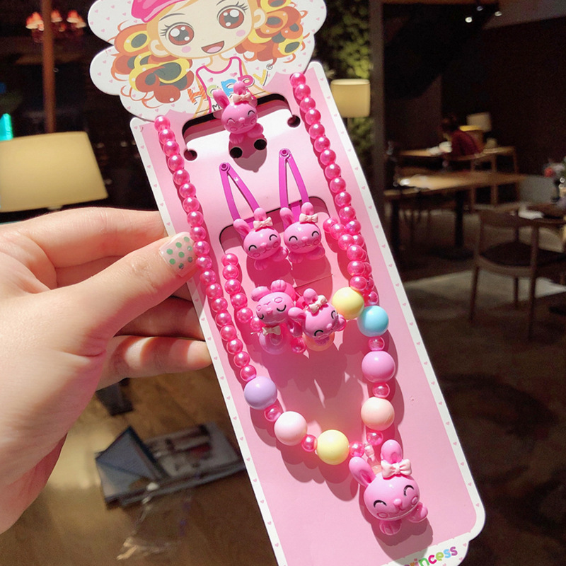 Picture of Children's jewelry baby cartoon cute fruit pendant bracelet suit birthday gift box in stock wholesale