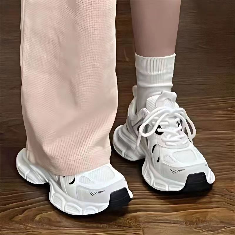 South Korea Women's High Torre Shoes 2024 Summer New All-match Mesh Breathable Ins Trendy Super Fire Thick Bottom Casual sneaker