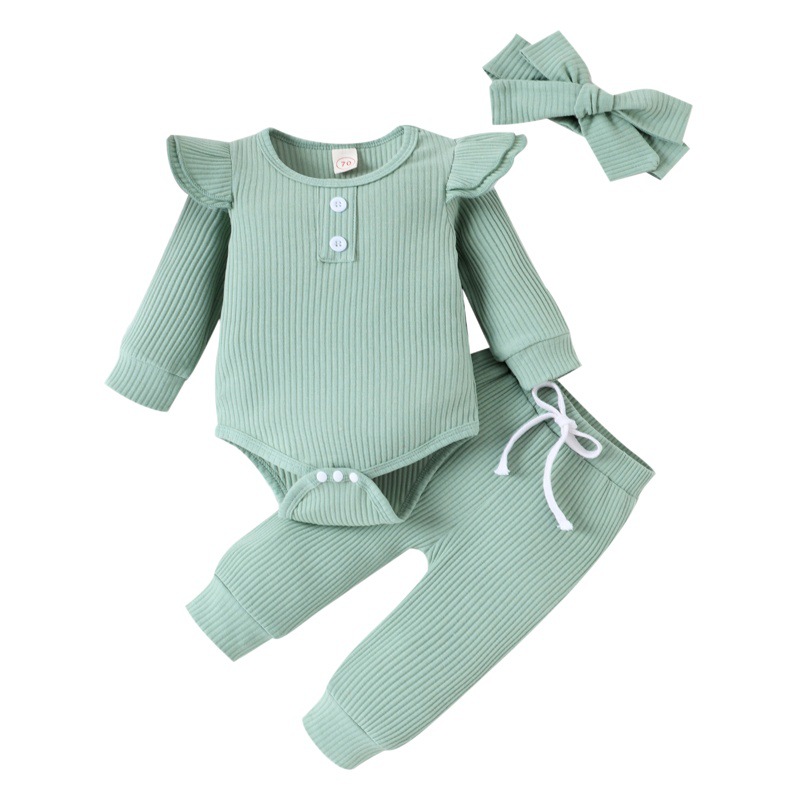 Multi-Color flying sleeve romper + trousers