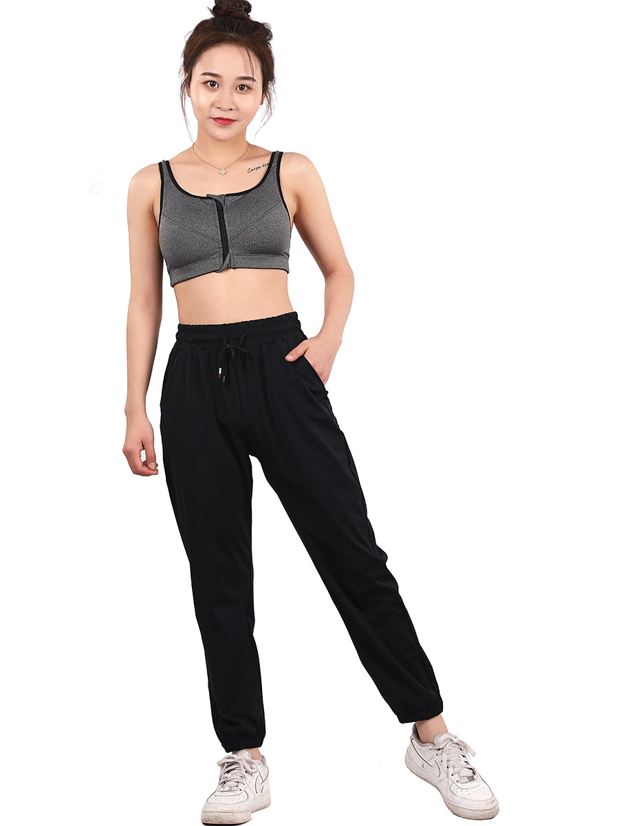 Women's Pants Spring and Autumn Thin Casual Sports Pants Quick-drying Morning Exercise Loose Tight Waist Pocket Pants Square Dance Street Trendy Pants