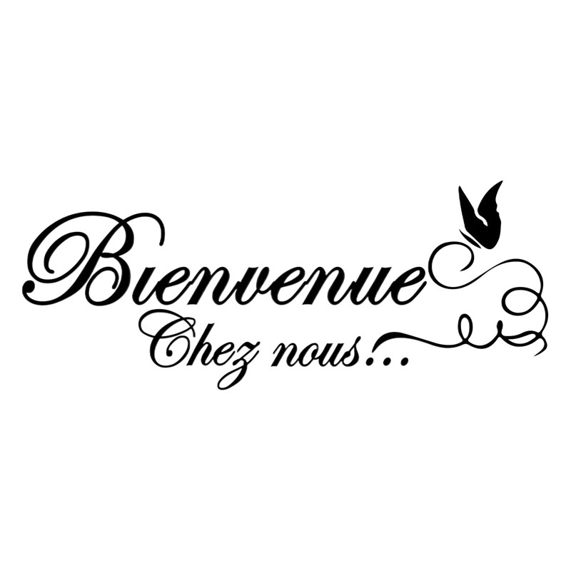 bienvenue Western Family Proverbs Cross Border Removable Living Room Bedroom Study Decorative Wall Sticker PH2260