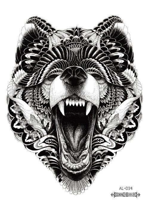 Picture of Cross-border New Waterproof Chest Tattoo Sticker Original Big Figure Sexy Flower Arm Tattoo Sticker Disposable Tattoo Sticker