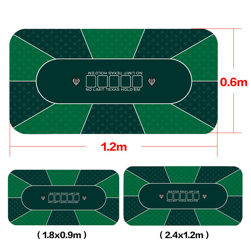 Picture of Texas Hold'Em Poker Table Mat Tablecloth Chip Poker Card Rubber Mat Round Square Tablecloth Mat Blackjack