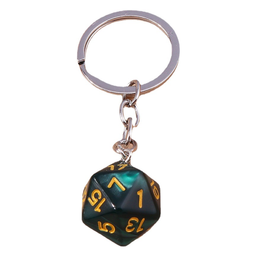 Personalized National Trend Multi-Faceted Dice Keychain Simple Key Chain Trendy Key Ring Shoulder Bag Pendant Pendant Jewelry