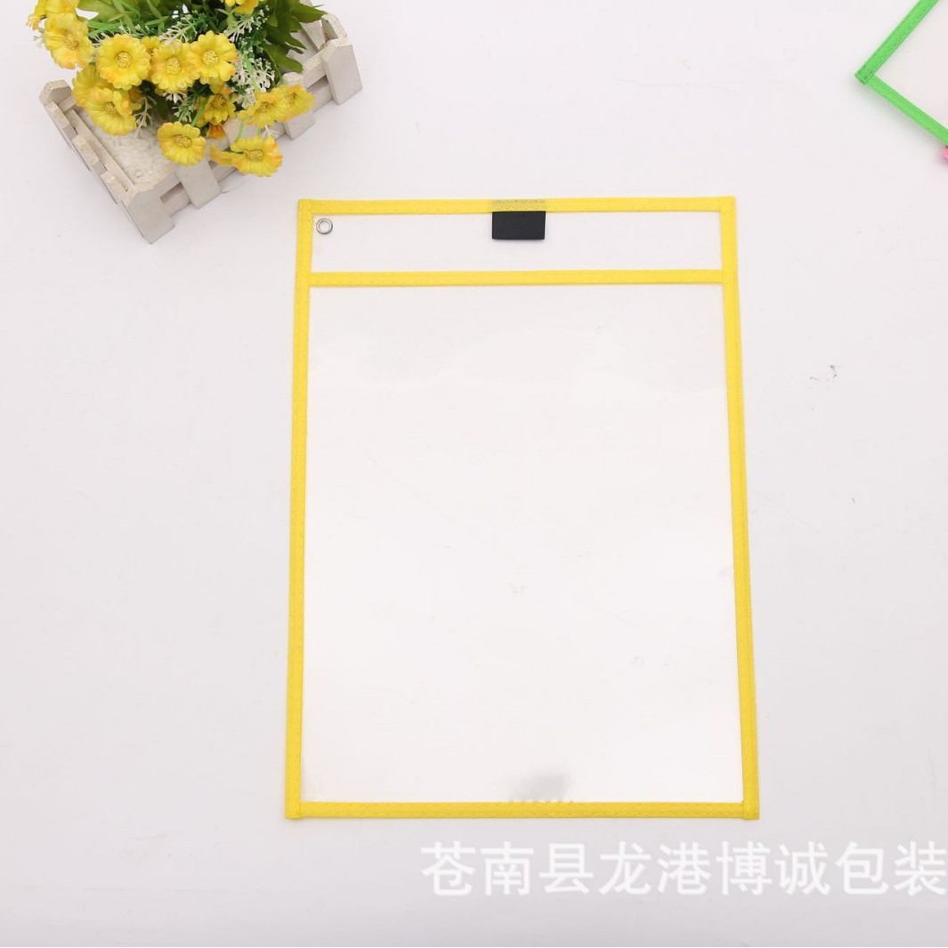 Picture of Factory in stock Early Childhood Education Children Erasable File Bag Sewing PVC Storage Bag A4 Vertical Transparent File Bag