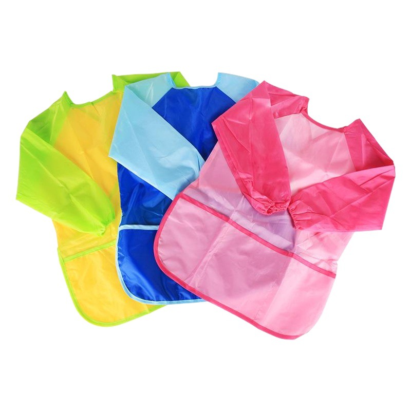 Children's art apron painting diy baby eating long sleeve anti-dressing kindergarten baby painting overalls wholesale
