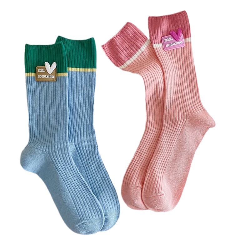 Jewelry socks 2023 socks manufacturers wholesale personalized love color matching Luo kou color women's socks cotton socks in