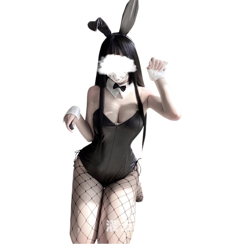 Night Dream New Sexy Underwear Sexy Bunny Double-Layer Hidden Button Open Crotch Jumpsuit Cute Suit 6113