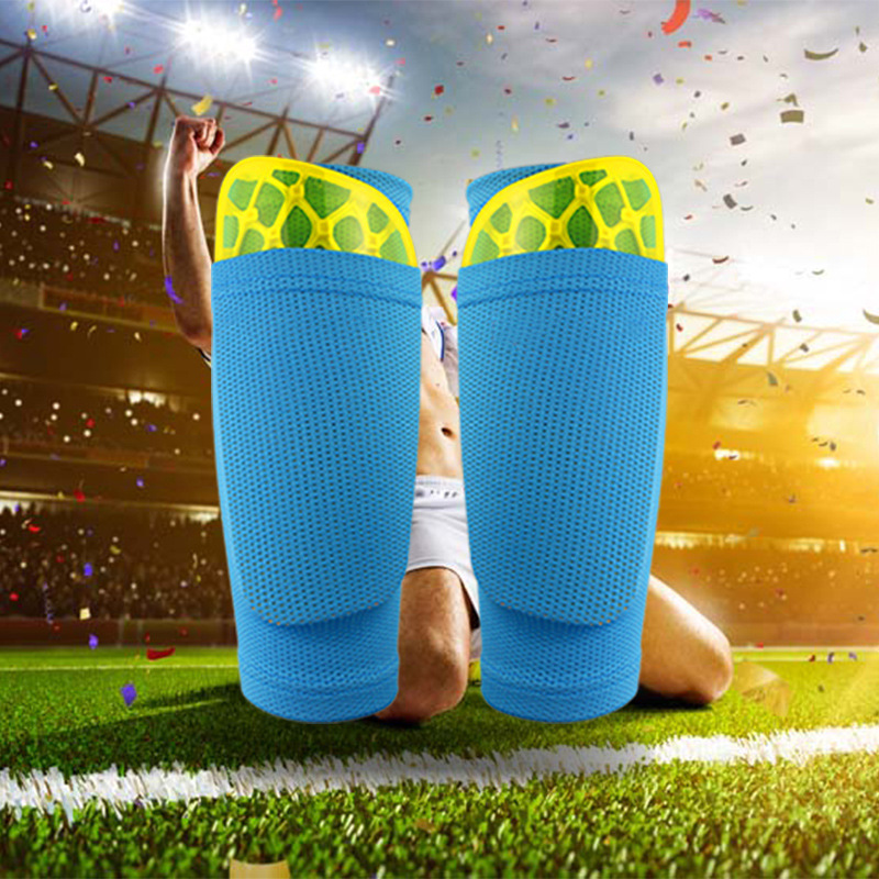 Picture of Shiwei No Logo Football Shin Guards Socks Insert Type for Adults and Teenagers Flap Pocket Pants Type Breathable and Soft