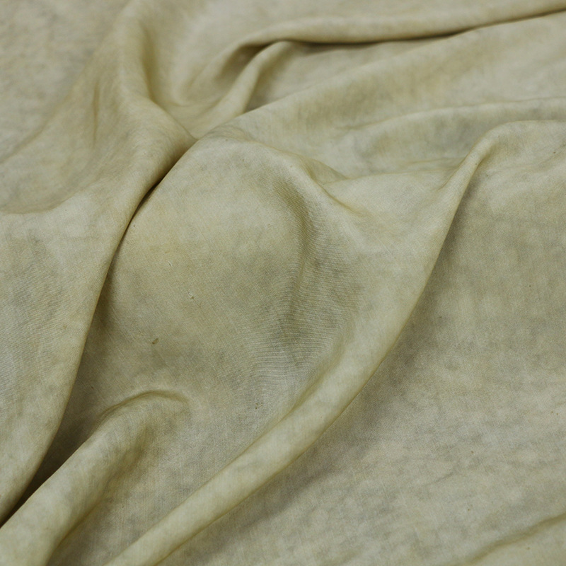 Picture of Dirty Khaki 5023B Tussah Silk Old Material Fried Color Fabric 130 Wide Tussah Silk Skirt Vest Shirt Fabric