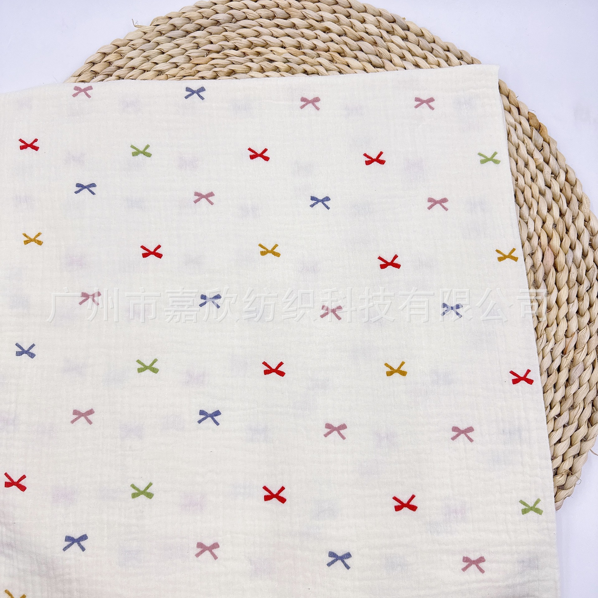 40-Count Pure Cotton Double-Layer Wrinkled Muslin Fabric with Strong Wrinkled Feel for Baby and Children's Clothing, Pajamas, and Bibs, Double-Layer Gauze Fabric